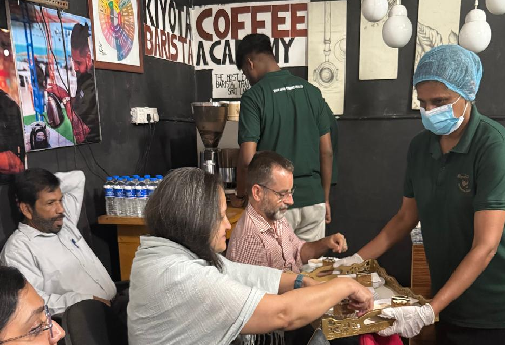 Photo 198: The SAPP and IFAD SVM team including the CD, Ms. Tabassum, received factory fresh coffee drinks of very high quality in their visit to the plant on 18 July 2025